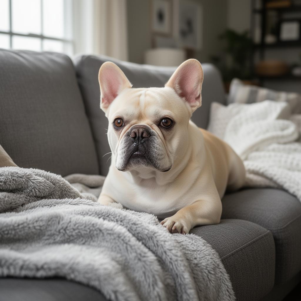 French Bulldog at a veterinary checkup in Alaska