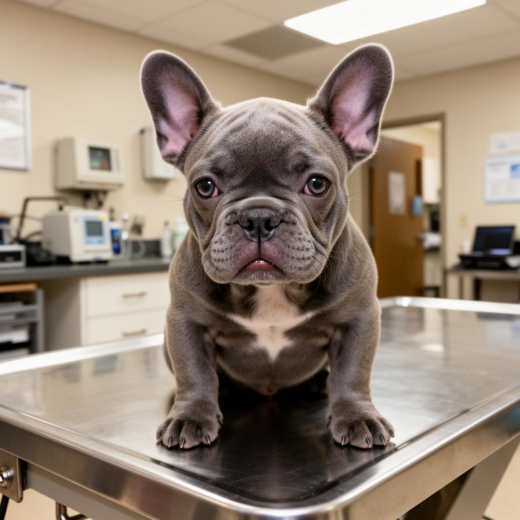 French Bulldog at a veterinary checkup in Utah